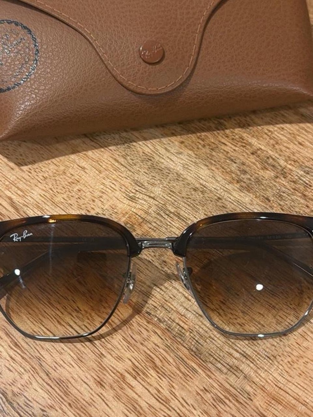 Ray-Ban Men’s Brown Gradient Hexagonal Sunglasses